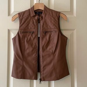 Leather look vest